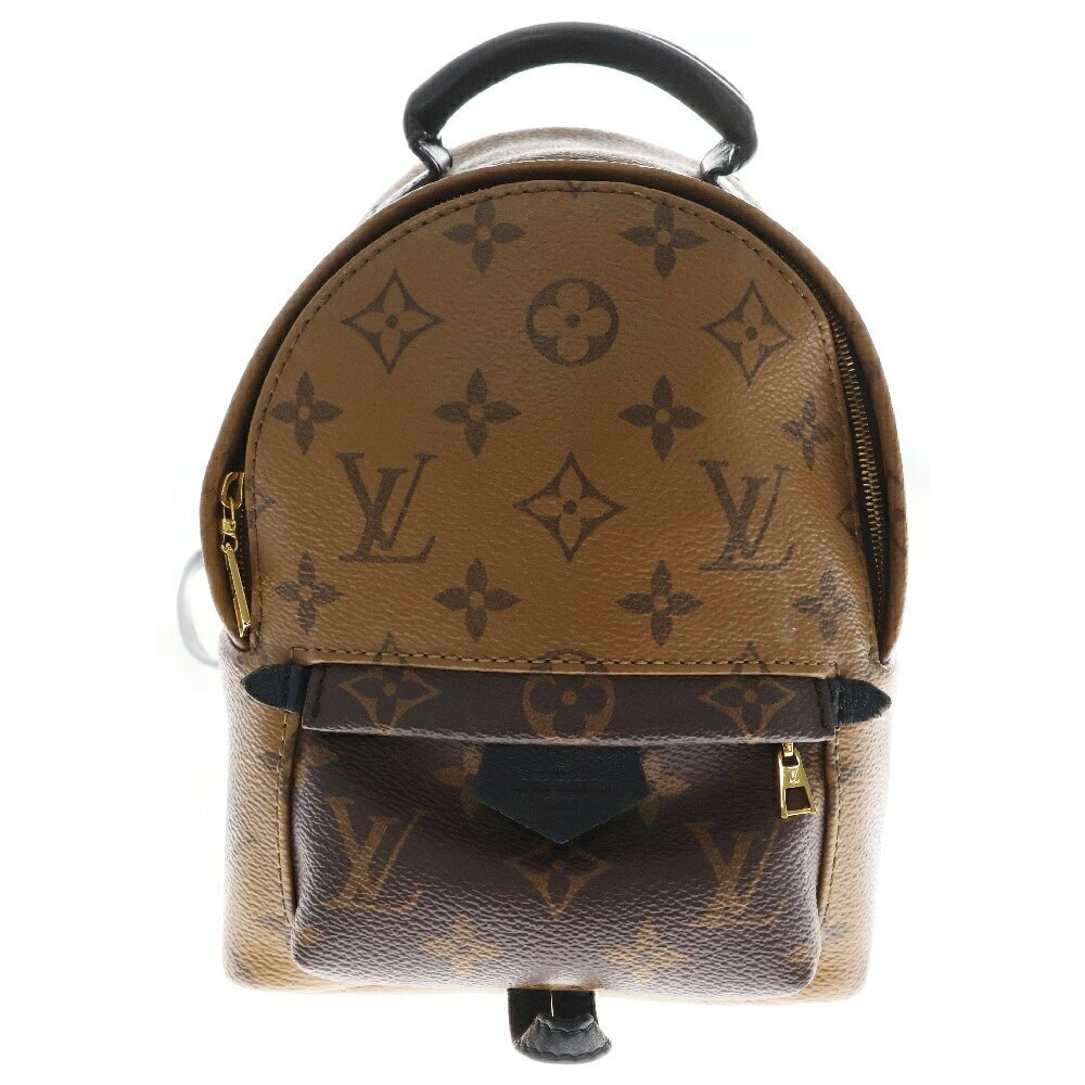 Louis Vuitton Monogram Reverse Palm Springs Brown Leather Backpack RED